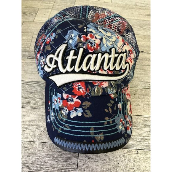 Robin Ruth Atlanta Embroidered Trucker Hat‎ Unisex SnapBack Floral Multicolor OS - Picture 1 of 4